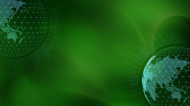 CHCNAVの持続可能な技術を象徴する緑の地球のグラフィック。