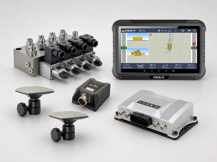 CHCNAV GNSS machine control system guiding earthmoving equipment